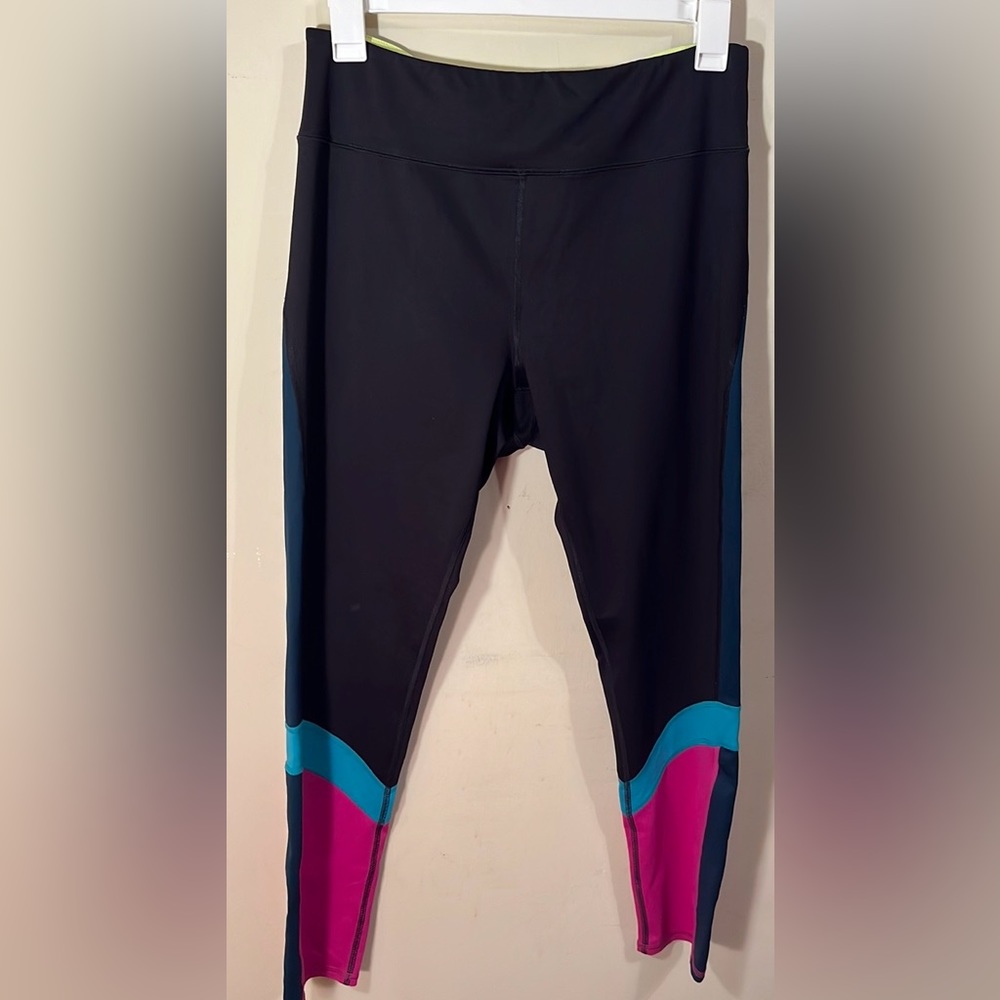 Women’s Plus Size FILA Sport Black/Pink/Blue XXL Athletic Leggings